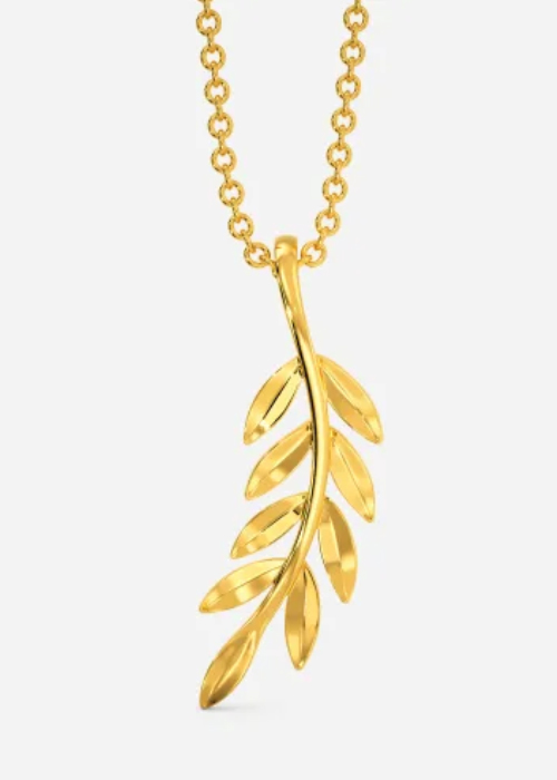 3. Leaf Shape Gold Pendant Design